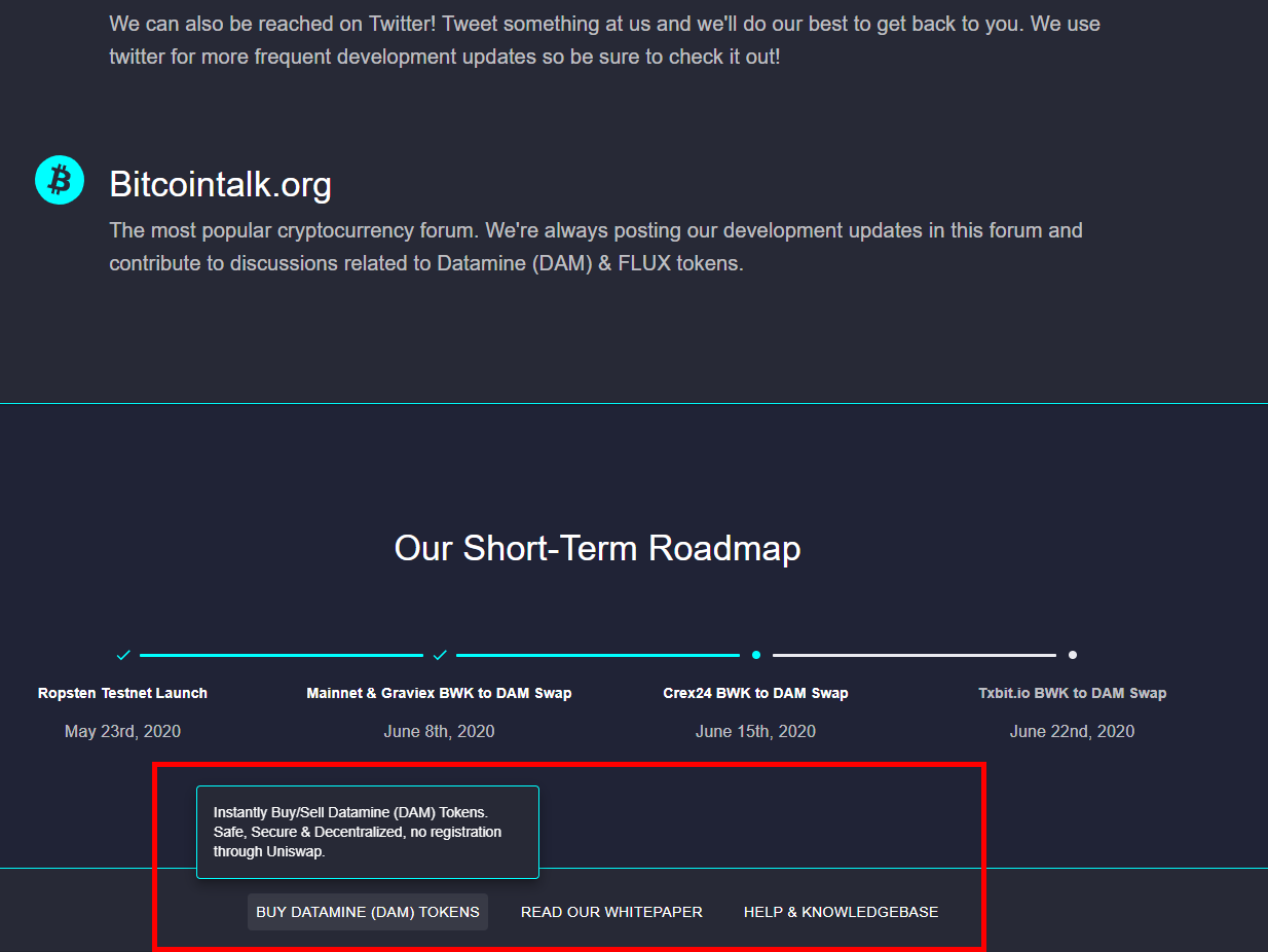 New Homepage Footer Enhances Datamine Network Access