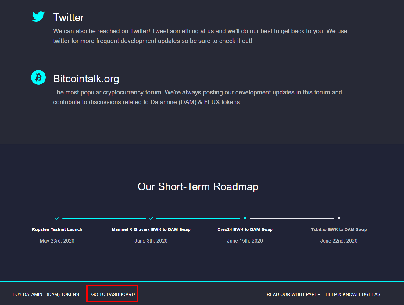 Datamine Network Integrates New Dashboard Link on Homepage