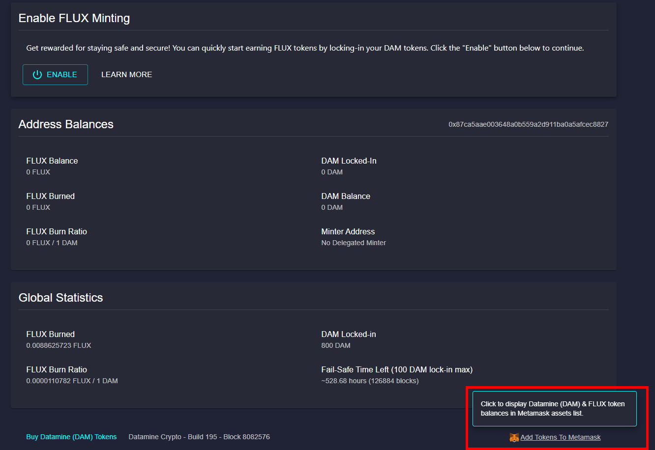 Datamine Network Updates Decentralized Dashboard Interface
