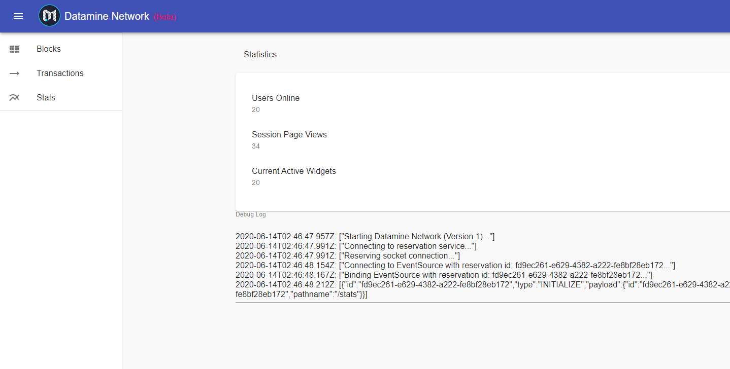 Realtime Smart Contract Analytics in Datamine Network