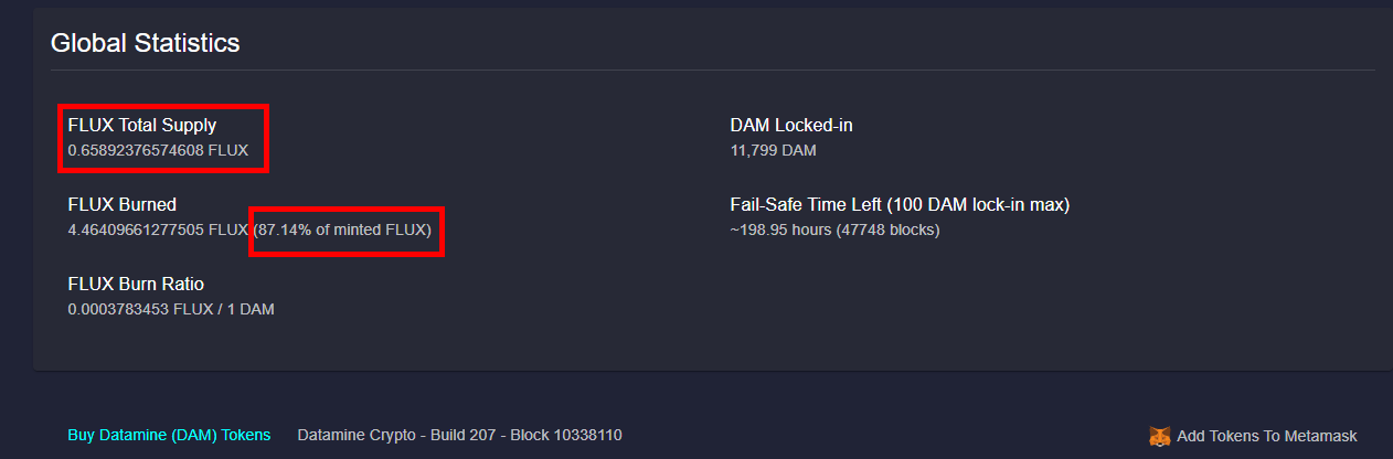Datamine Network Adds Realtime FLUX Token Supply Metrics