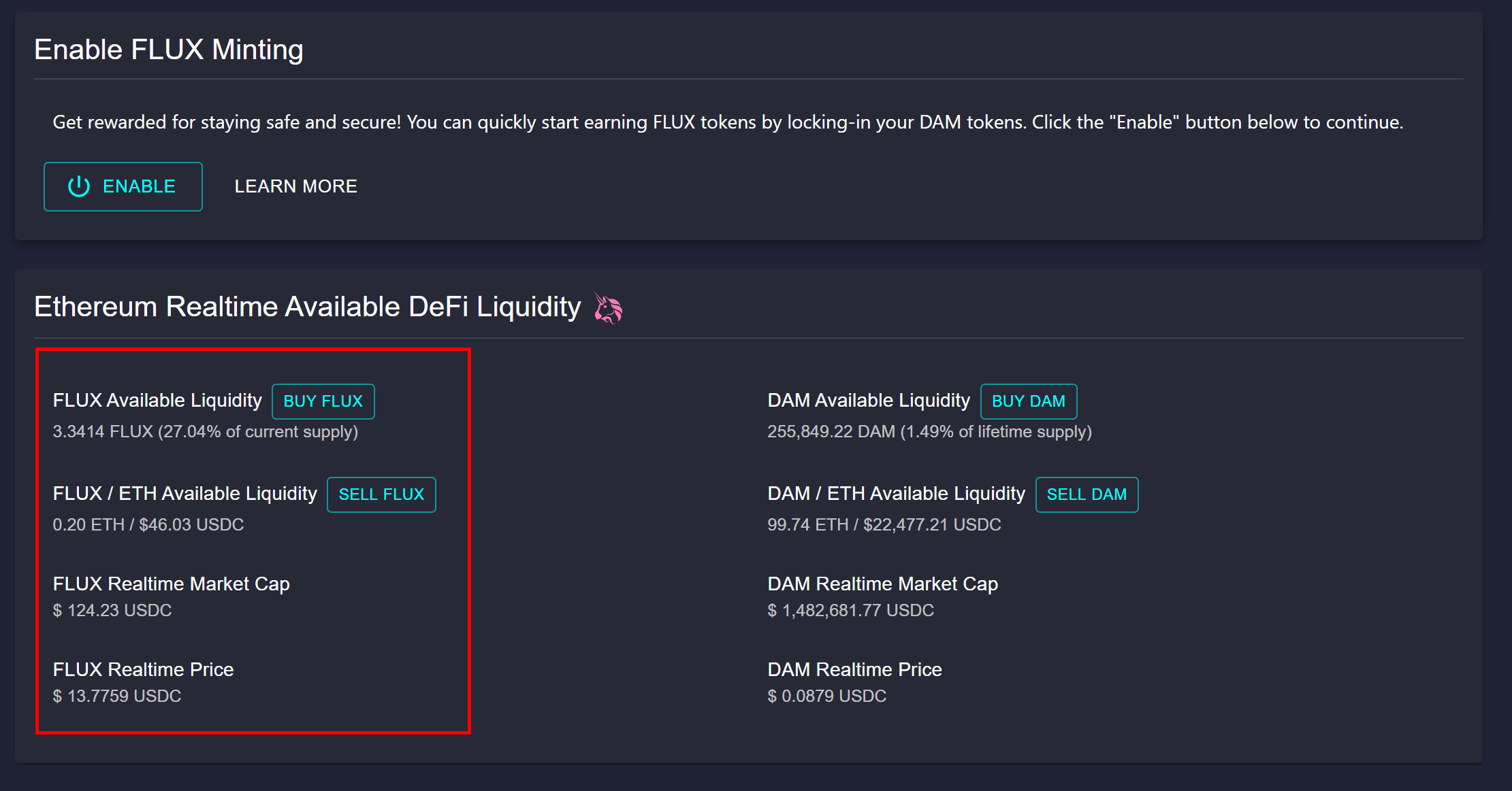 Realtime USDC and ETH Pricing Launches for FLUX