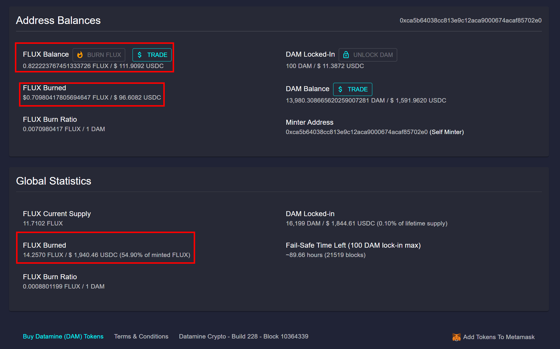 Realtime USDC Balances Integrated into Datamine Dashboard