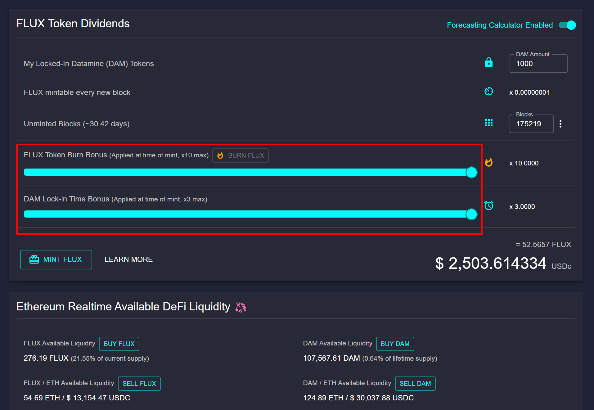 Interactive Forecast Sliders Launched on Datamine Network