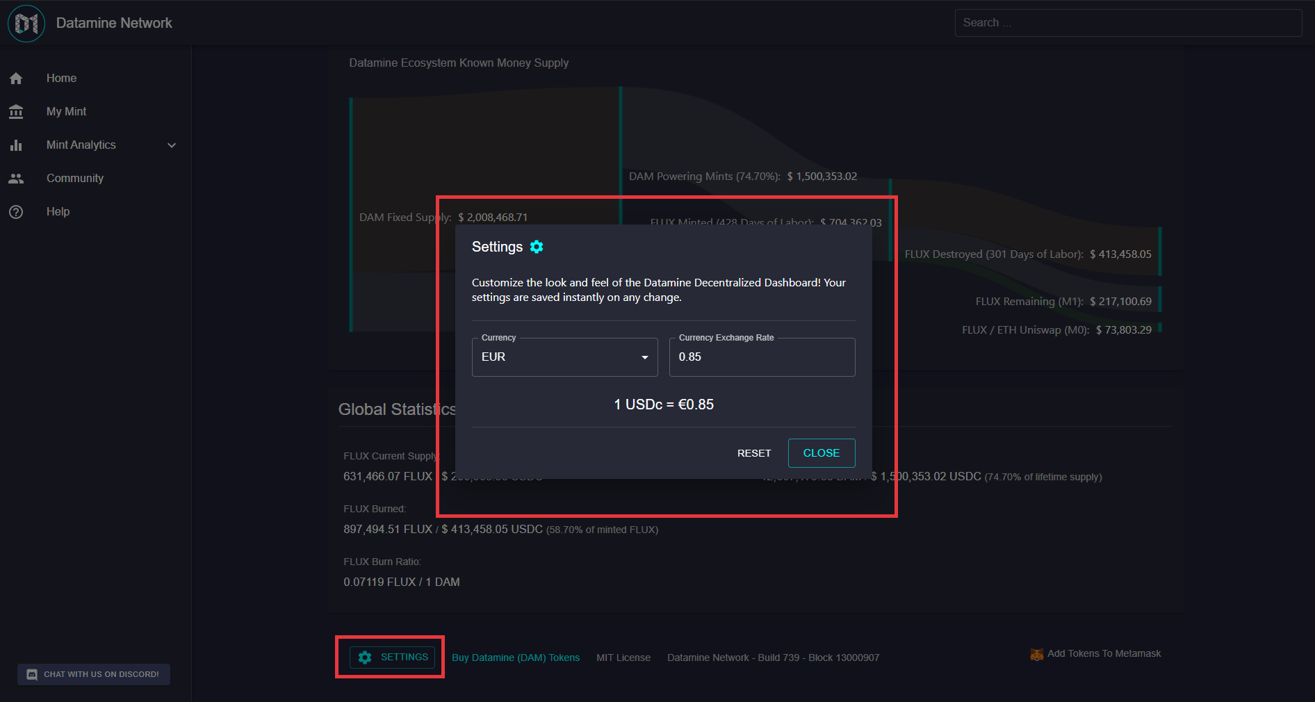 Decentralized Currency Conversion Added to Datamine Dashboard